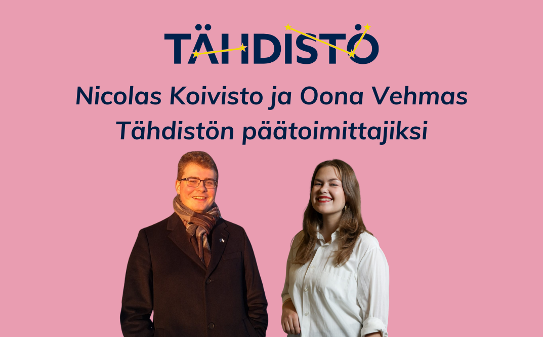 Nicolas Koivisto ja Oona Vehmas Tähdistön päätoimittajiksi vuodelle 2025