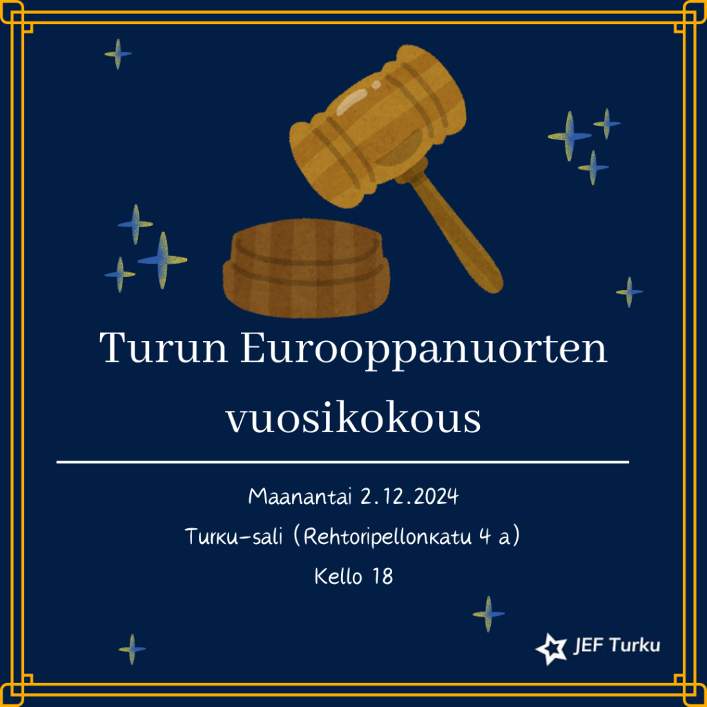 Kokouskutsu Turun Eurooppanuorten sääntömääräiseen vuosikokoukseen