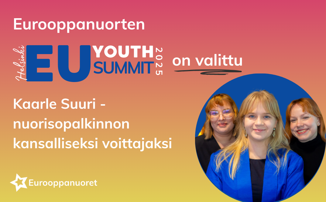 Eurooppanuorten EU Youth Summit on valittu Kaarle Suuri -nuorisopalkinnon kansalliseksi voittajaksi